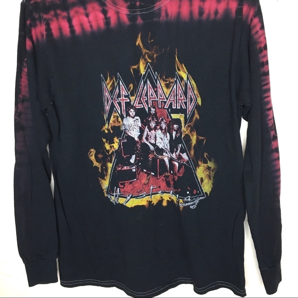 Def Leppard Hysteria Graphic Tie‎ Dye Long Sleeve Shirt - Picture 5 of 8